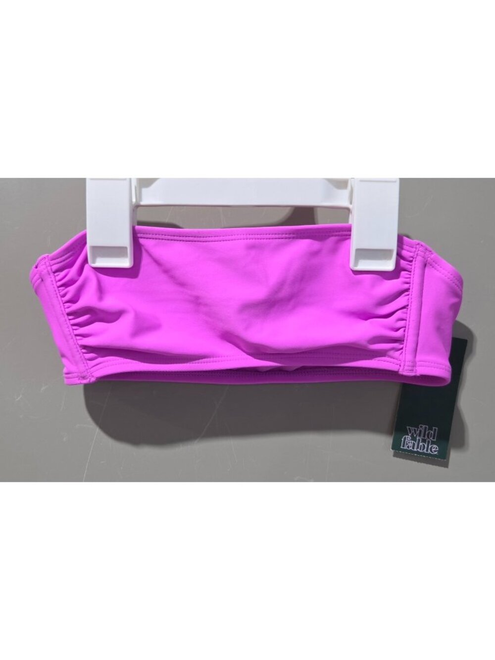 Wild Fable Hot Orchid Pink Pull Over Bandeau Bikini Swim Top -- Size XS 0/2